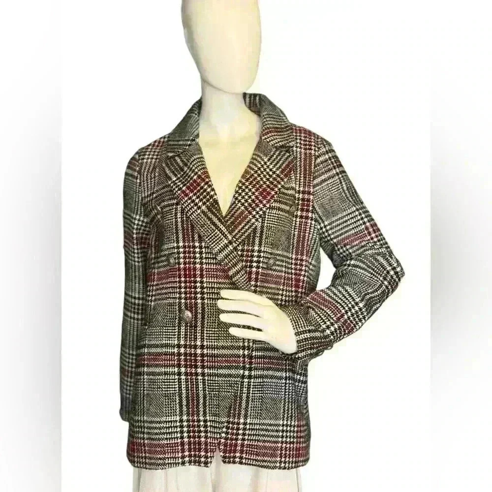 Bagatelle Collection Plaid Blazer Multicolored.